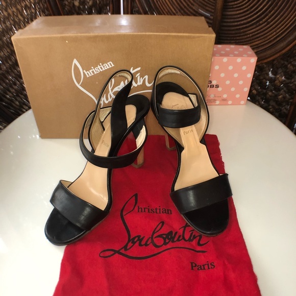 SOLD Christian Louboutin ETRI Wood Sandals Authen - Picture 3 of 16